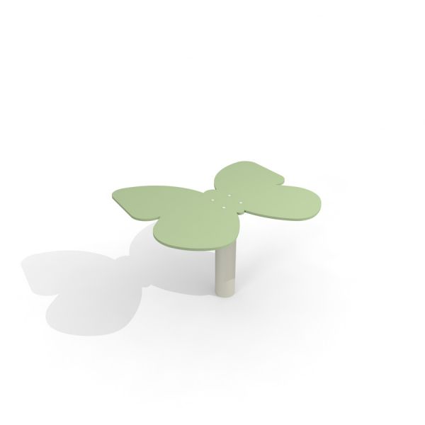 Butterfly Table s horní částí ve tvaru zeleného motýla.