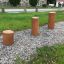 Stumps (3 pcs.) na štěrkové cestě ve venkovním prostředí