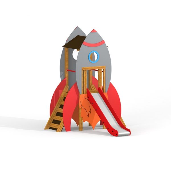 Rocket playhouse with slide pro děti.