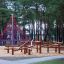 Lezecká konstrukce Kalahari wooden playhouse s lany v lesním hřišti