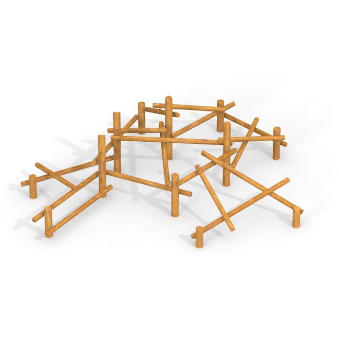 Lezecká konstrukce Kalahari wooden playhouse z přírodních dřevěných trámů