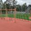 Hřiště s Ural climbing net a dřevěnými sloupy