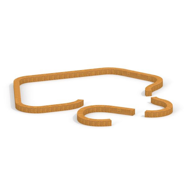 Multiarena Wooden komponenty v různých tvarech na bílém pozadí.