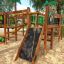 Jungle castle with slide na venkovním dětském hřišti