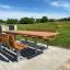 Venkovní Table & Bench Steel Construction v prostředí parku