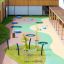 Round trampoline (150 cm) v barevném venkovním prostředí hřiště