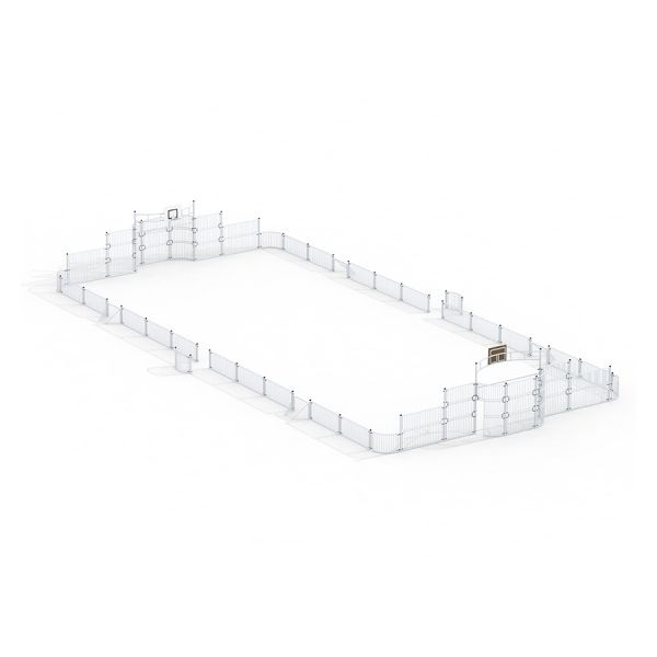 Sport Arena w/Mini Goals 14x31 m, obdélníkové sportovní hřiště s okolním plotem a mini brankami