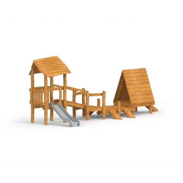 Galapagos wooden playhouse with slide pro děti.