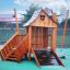Tambora wooden playhouse with slide a lezecká stěna na hřišti