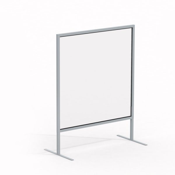 Curtain glass wall 80 x 80 cm volně stojící s kovovým rámem.