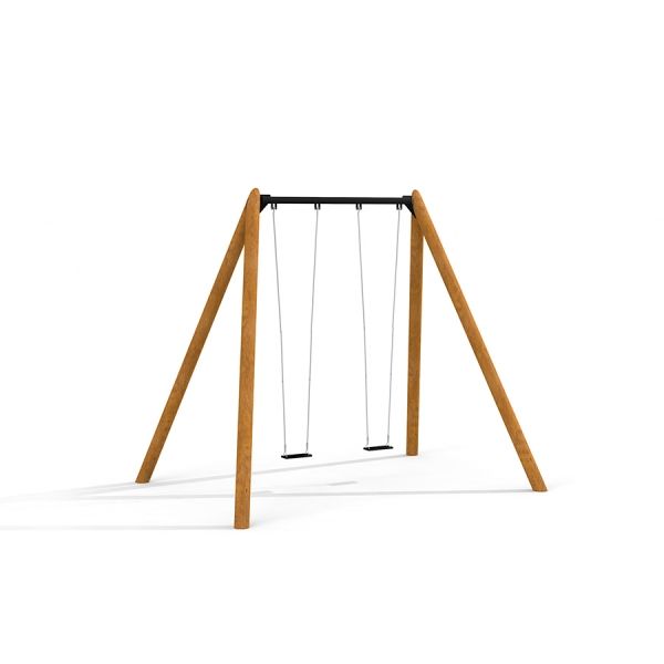 Dřevěná dvojitá houpačka Nature Double Swing 5m pro hřiště.