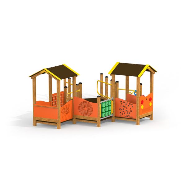Lambda inclusive playground sada s barevnými panely a herními konstrukcemi