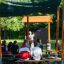 Picnic Shelter w/ Blackboard venkovní učební přístřešek se studenty a učitelem