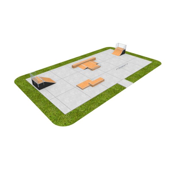 Moderní skatepark s různými rampami a railami - Skate Park 06