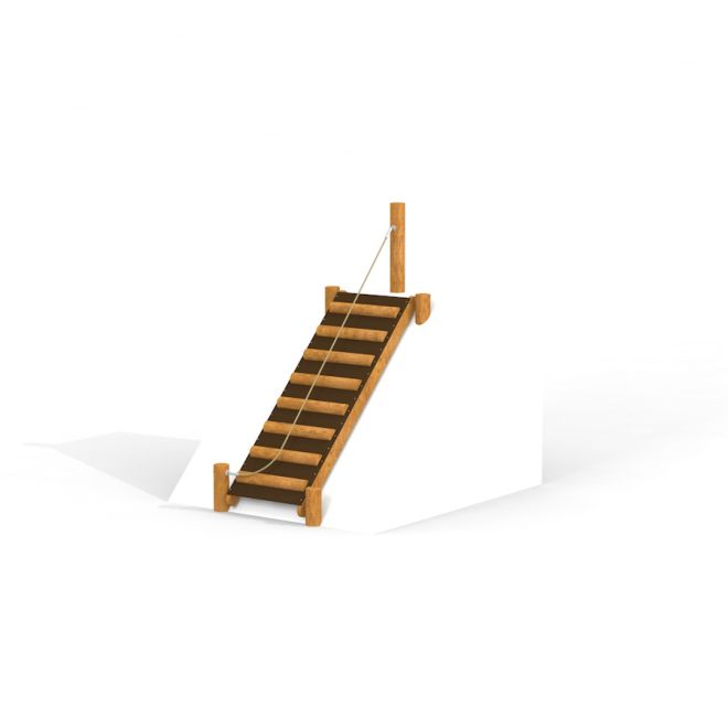 Dřevěná lezecká konstrukce Hill Stairs Nature na hřiště.