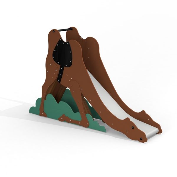 Camel single slide pro hřiště s designem ve tvaru velblouda.'