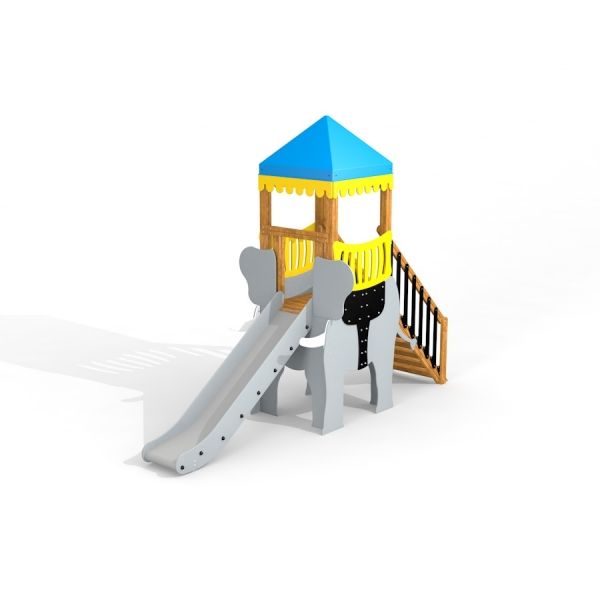 Elephant playhouse with slide.