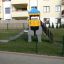 Elephant playhouse with slide na oploceném hřišti