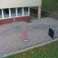 Starfish steel structure hřišťové vybavení s různými lezeckými prvky v pískové oblasti.