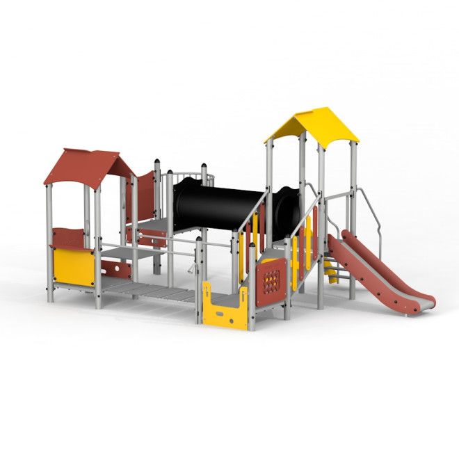 Fortress with a slide II barevná herní sestava se skluzavkou a lezeckými prvky