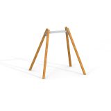 Single-seat swing frame with acacia pillars