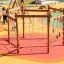 Yellowstone wooden playhouse s lezeckou sítí na hřišti