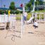Nature Ship Sandbox, wooden playhouse s lezeckými prvky a skluzavkou na hřišti