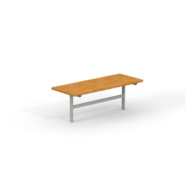Table, Steel Construction s dřevěnou deskou.