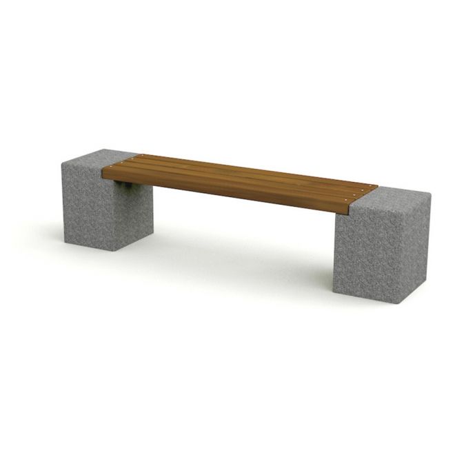 Dřevěná a betonová lavička Vega od Lars Laj.