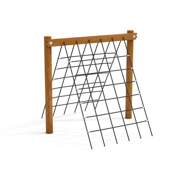 Dřevěná lezecká konstrukce se sítí, Butterfly climbing net.