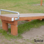Dřevěný Gymnastic bench s kovovým madlem ve venkovní fitness zóně