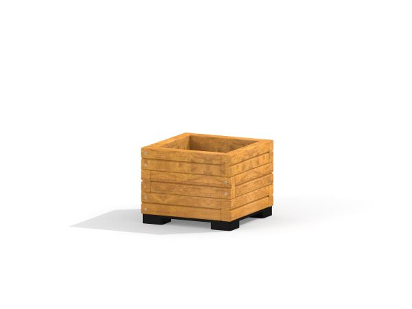 Wooden flowerpot I - čtvercový dřevěný venkovní květináč