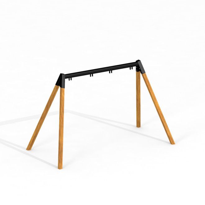 Dřevěný rám hřiště Swing Frame (double swing) s kovovou horní tyčí pro dvě houpačky