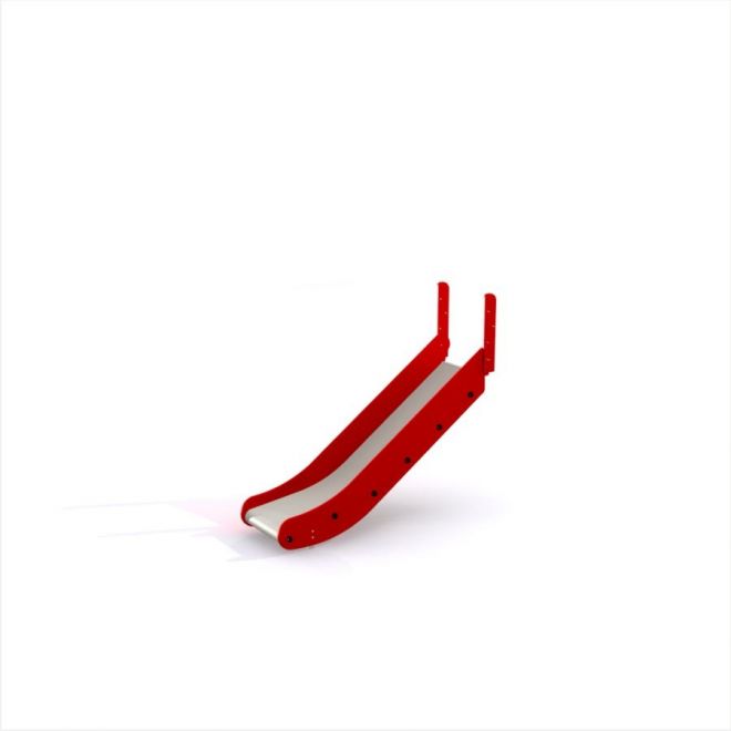 Dětská Slide s červenými boky a bílou kluznou plochou.