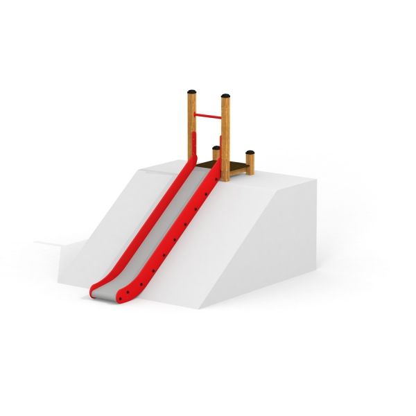 Hill Slide SL150 dětská červená skluzavka na bílé plošině.