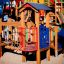 Rubik playhouse with slide pro děti s barevnými herními prvky.