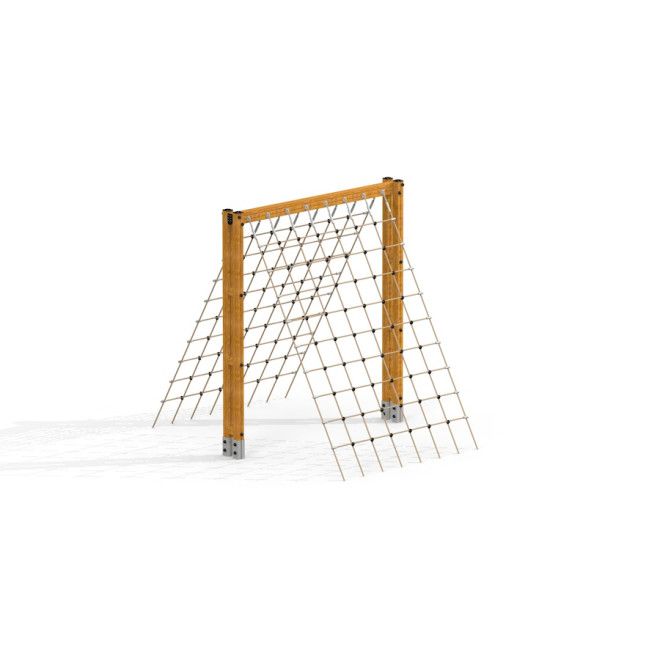 V-shape Net Large climbing net herní prvek s dřevěným rámem a lanovou sítí