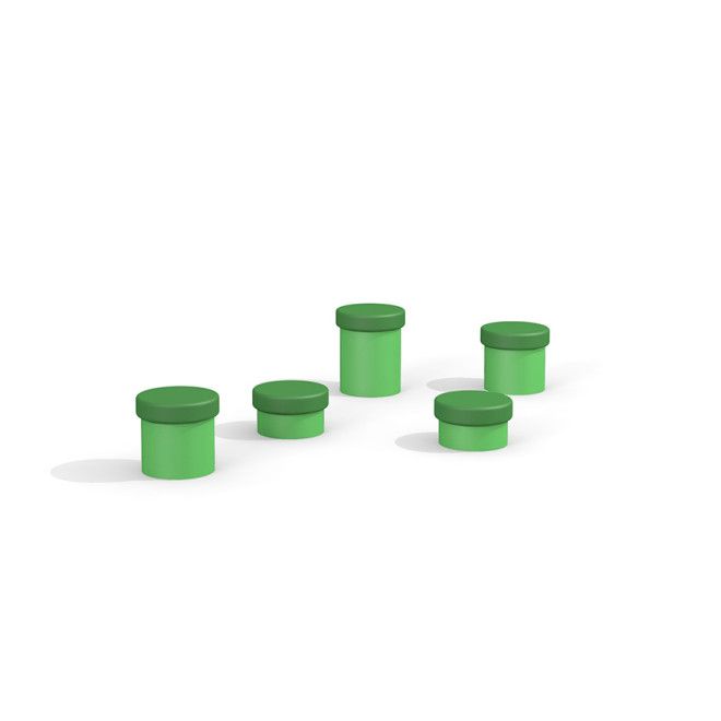 Herní prvek Jumping pegs (5 pcs.) v zelené barvě pro aktivity na rovnováhu a koordinaci.
