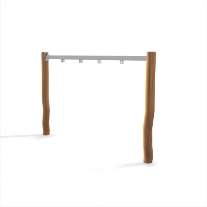 Nature Swing Frame (double swing) s dřevěnými sloupky a kovovou příčkou.