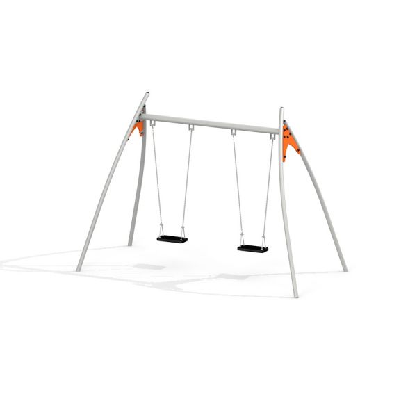Double Swing sada houpaček se dvěma houpačkami na kovovém rámu