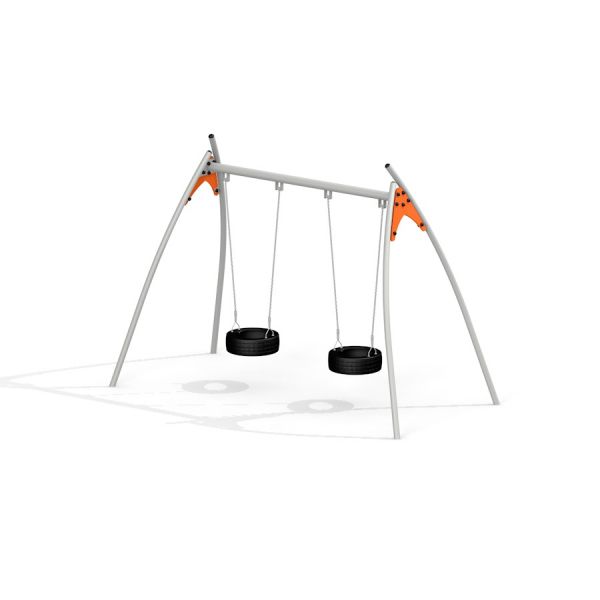 Double Swing s pneumatikovými sedáky a robustní kovovou konstrukcí.