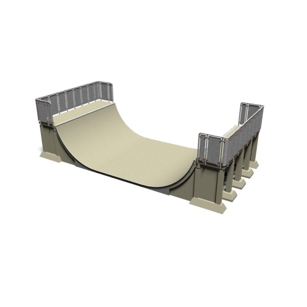 Fun-Ramp Big konstrukce half-pipe pro skateboarding s bezpečnostními zábradlími