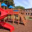 Space Station castle with slide v instalaci na hřišti