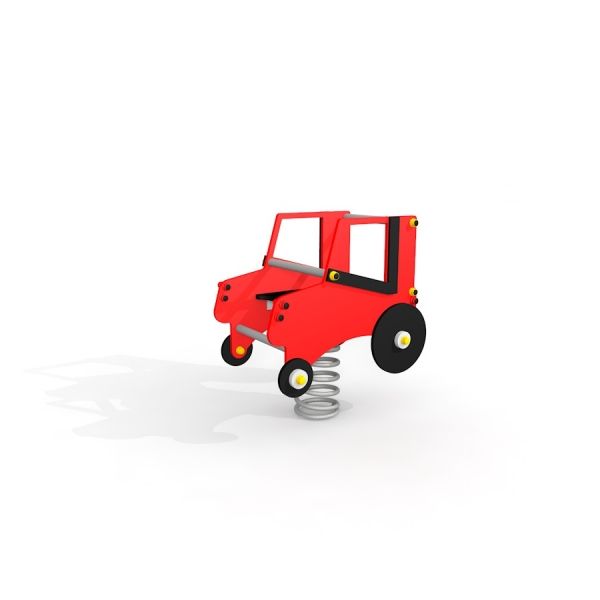 Červená hračka Mini Tractor rocking s pružinovou základnou pro děti