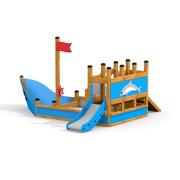 Dětská hřišťová konstrukce Small Ship with Dolphin.
