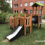 Rubik Modern Nature wooden playhouse with slide