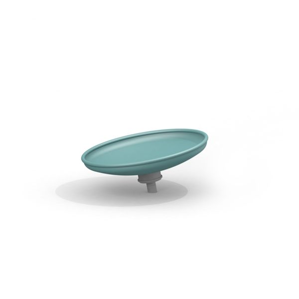Hřištní vybavení Flying Saucer v tyrkysové barvě.