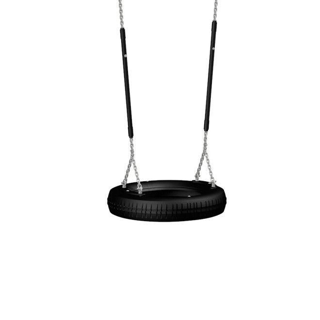Tire Seat PAH Free, černá houpačka na pneumatice pro hřiště.