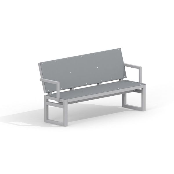 Moderní šedý Kyoto Sofa HPL s kovovým rámem.