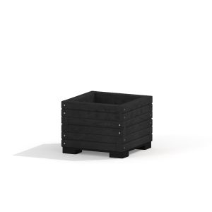 Wooden flowerpot I-black